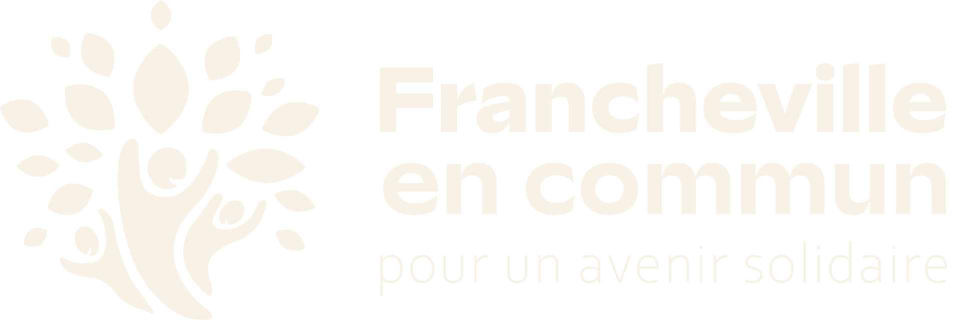 Logo Francheville en commun, pour un avenir solidaire de couleur beige